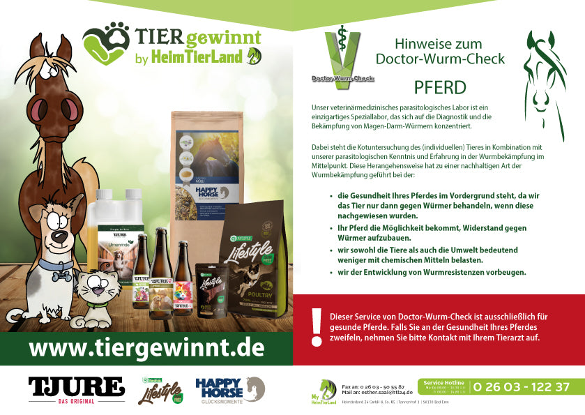 Doc-Wurm-Check HORSE - Jahresvorteil 4 Stück inkl Porto