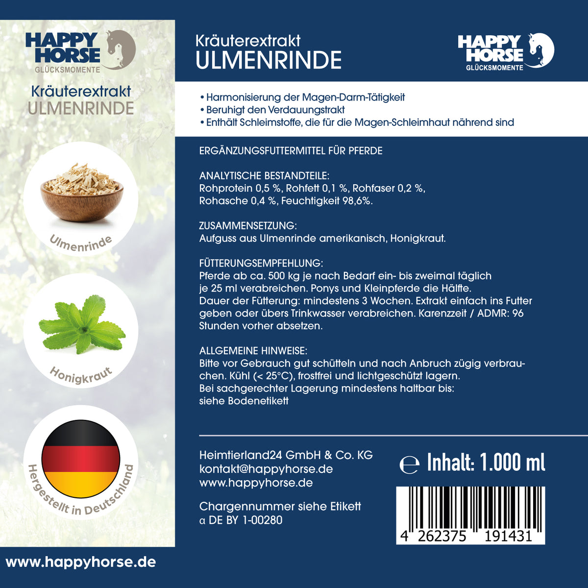 HAPPY HORSE Ulmenrinde 1.000 ml